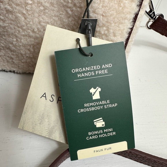 ASPEN Sherpa mini faux fur crossbody/ handbag - Picture 10 of 14